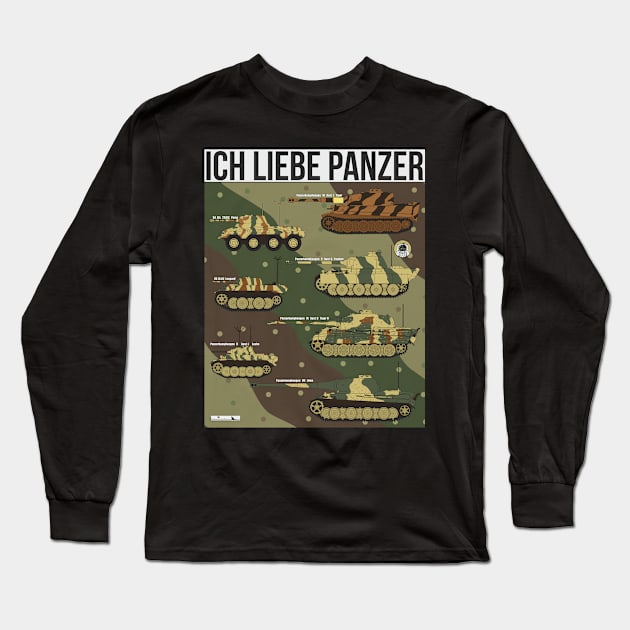 Ich liebe panzer (German. I love tanks) Long Sleeve T-Shirt by FAawRay